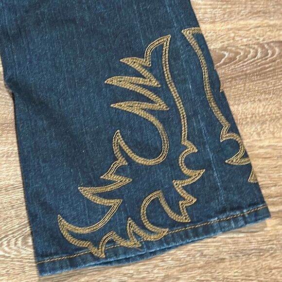 Cruel girl Hannah embroidered flare leg jeans 3 short petite 26 - Picture 5 of 10